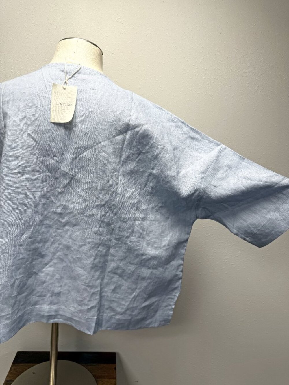 *NEW* Lintico 100% Linen Drop Shoulder Asymmetric Layered Hem Overtop VIOLA - Picture 12 of 16